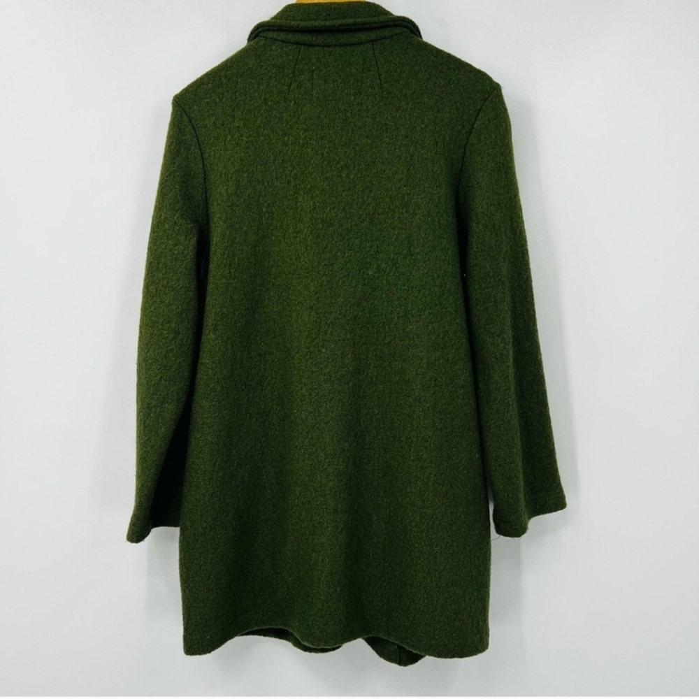 Rachel Zoe Wool Blend Green Open Front Cardigan Sweater Coat Sz-L - Picture 3 of 5